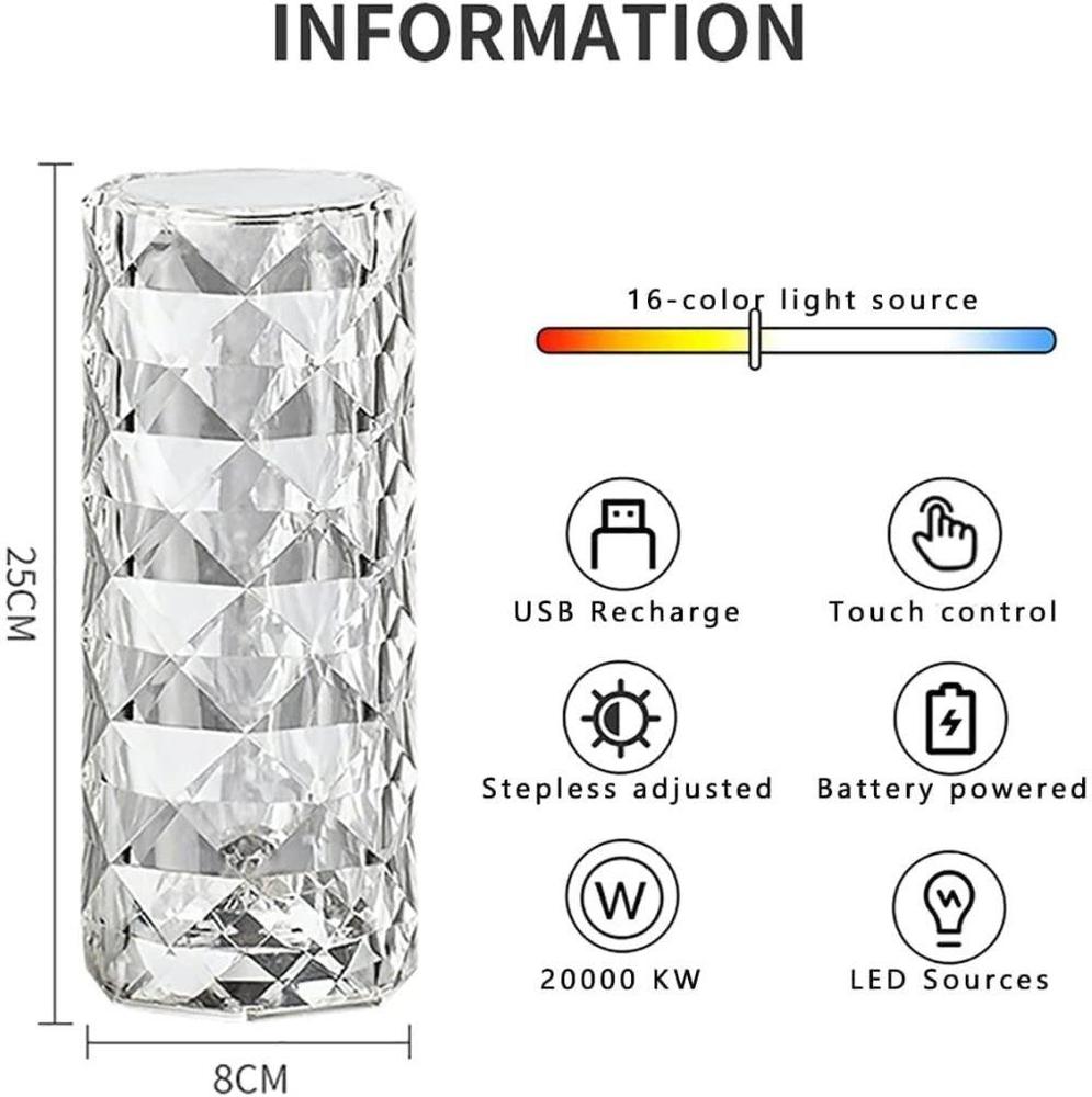 Rechargeable Diamond Crystal Lampe